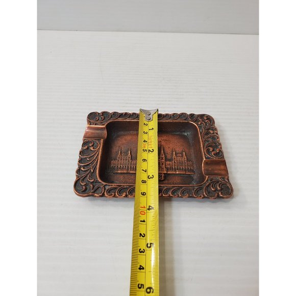 vintage small copper ashtray / Vintage Copper Souvenir Ashtray Ashtray || - Picture 8 of 9